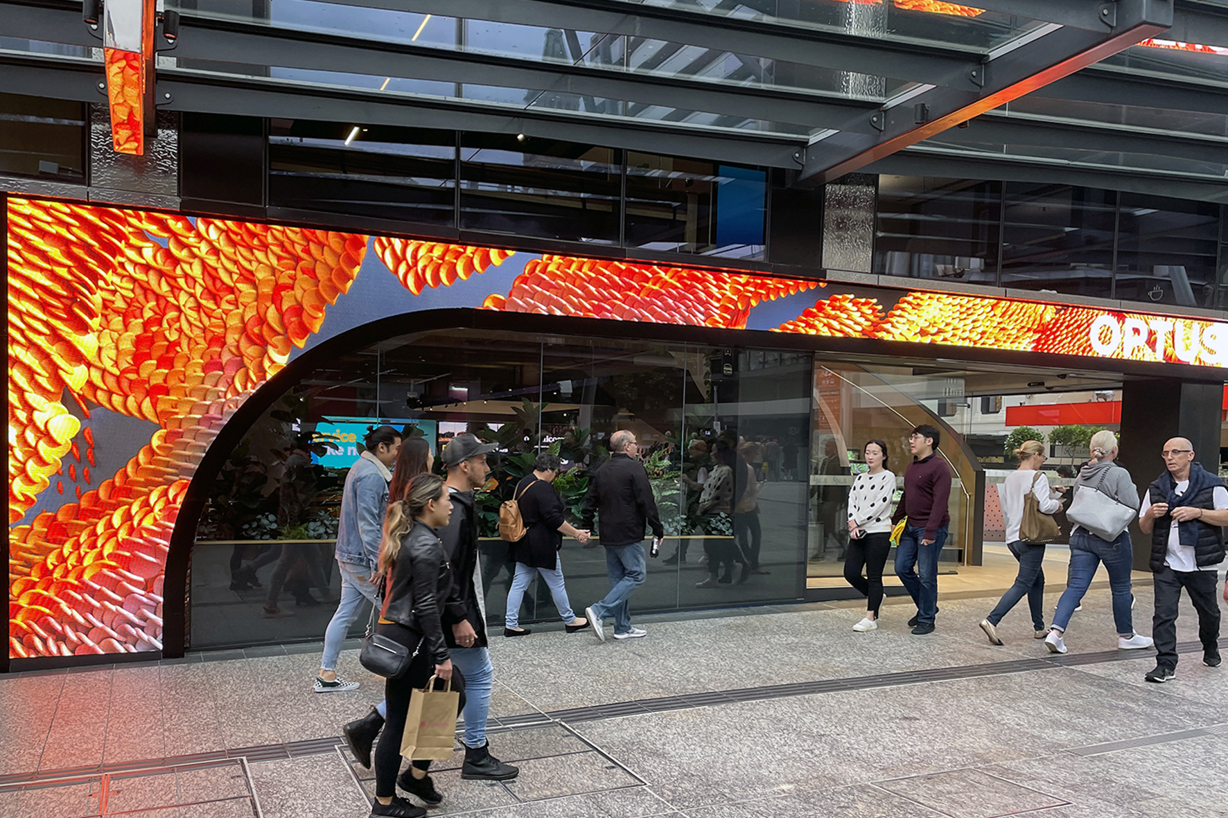 INFiLED LED display creates Signature Digital Media Façade for Optus Store